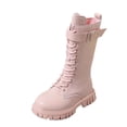 thumbnail image 2 of WAVSUF Girls Mid Calf Platform Boots Anti Slip Wide Width Round Toe Winter Warm Chunky Boots Pink 12.5 Little Kid, 2 of 10