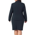 thumbnail image 4 of DARING DIVA Women's Plus 2 Pcs Outfits Business Casual Suit Sets Navy Blue 3X, 4 of 6