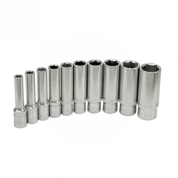 OEMTools 10 Piece 1/4" Drive Deep Socket Set (SAE)