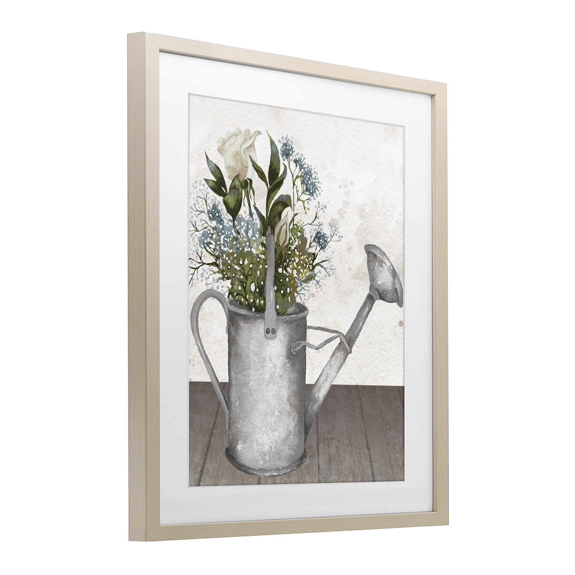 Stupell Industries Floral Pitcher Watering Can Birch Framed Print Under Glass, design by Elizabeth Medley
