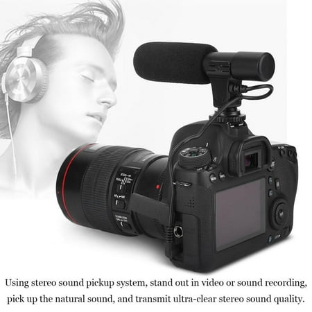 Microphone for Camera,VBESTLIFE Mini Professional Stereo Microphone for Video Recording Universal for Digital Video Camera (Best Camera For Recording Sports)