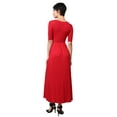 thumbnail image 3 of J. METHOD Women's Half Sleeve Scoop Neck Plain Modest Maxi Long Dress NEWDR44 Red M, 3 of 6