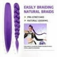 thumbnail image 6 of 2Pcs Long Purple Braiding Hair - Pre-Stretched Synthetic Hair Extensions for Braids (43 Inch) | Soft & Lightweight | Halloween , Party , Rave Hair Accessories, 6 of 9