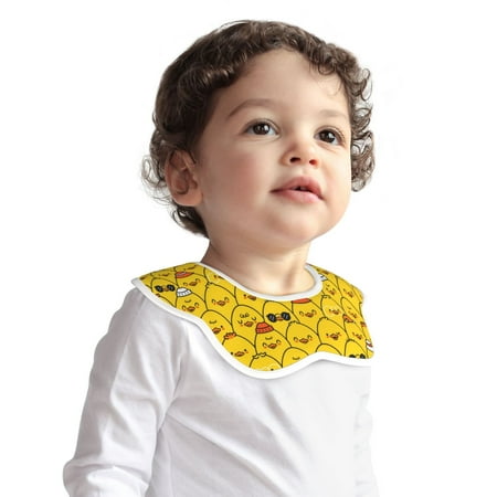 

Bingfone Cute Funny Chicken Soft Bibs for Baby Boy Girl 360 Rotate Petal Absorbent Bibs Washable for Drooling Teething