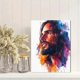 thumbnail image 2 of Qisvanset Framed Canvas Wall Art 12x16 Inch Jesus Watercolor Portrait Faith Home Wall Art Decor, 2 of 5