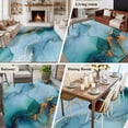 thumbnail image 5 of 6'x9' Area Rugs, Teal Indoor Outdoor Area Rug for Living Room Bedroom, Luxury Marble Golden Modern Abstract Impressionist Washable Bathroom Rugs Kitchen Floor Carpet Mats Home Decor Aesthetic, 5 of 8