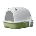 thumbnail image 3 of Caja de Arena para Gatos con Tapa Orinal para Gatitos Suministros Grandes para Mascotas Inodoro para Gatos Cerrado Y Cubierto Bandeja de Arena Portáti Verde, 3 of 10
