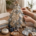 thumbnail image 2 of Christmas 3D Quilted Tree Ornament Craft Kit, Angel Choir Beaded Patchwork Design for Adults and Tabletop Decor, 7.87 in, 2 of 2