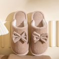thumbnail image 3 of Women's Bow Slippers Lightweight Comfortable Soft Warm Indoor Home Footwear Fall Winter, 3 of 4