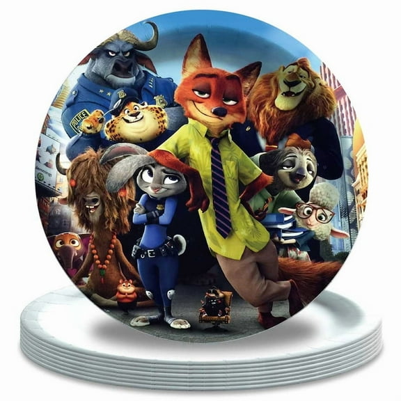 Zootopia Birthday Decorations Plates Party Supplies Tableware Disposable Dinnerware