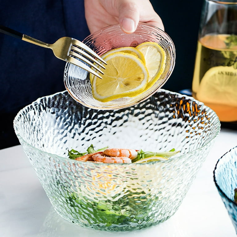 Glass salad serving bowl top