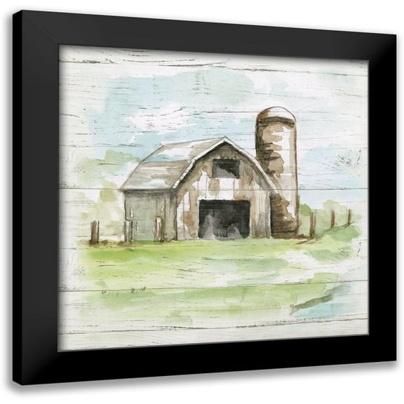 Nan 12x12 Black Modern Framed Museum Art Print Titled - Weathered Barn