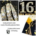 thumbnail image 6 of Sweet 16 Backdrop Birthday Decorations, Sweet Sixteen Photo Booth Props, Black Gold Happy 16th Birthday Party Decorations For Girls, Large Fabric 16th Birthday Backdrop Banner 84 * 59 inch, 6 of 6
