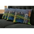 thumbnail image 5 of Ambesonne Scenery Throw Pillow Cover 4 Pack, Tokyo Skyline Japanese, 24", Green Navy, 5 of 5