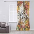 thumbnail image 3 of Welcome Fall Semi Sheer Curtains Drapes for Living Room, Bedroom, French Doors Window 96 Inches Long, Farmhouse Thanksgiving Pumpkins Rod Pocket Chiffon Curtain Drapery Voile Draperies Panel, 3 of 6