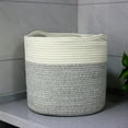 thumbnail image 3 of Neinkie Cotton Rope Basket with Handle for Baby Laundry Basket Toy Storage Blanket Storage Nursery Basket Soft Storage Bins-Woven Basket Storage Comforter Cushions Thread Laundry Hamper, 3 of 7