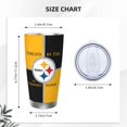 thumbnail image 4 of Taza térmica duradera de acero inoxidable 304 con tapa y pajita con temática del equipo de fútbol de los Steelers Taza térmica de acero inoxidable de 20 oz Taza para automóvil Adecuada para bebidas, 4 of 8