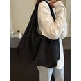 thumbnail image 3 of Deago Tote Bag for Women Large Nylon Slouchy Hobo Bag Crescent Shoulder Bag Vintage Casual Travel Gym Shopper Pleated Handbag (Black), 3 of 9