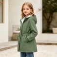 thumbnail image 6 of FSYBOA Girls Windbreaker Jackets, Waterproof Long Sleeve Comfortable Full Zip Hooded Outerwear Army Green Size 15-16T, 6 of 8