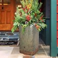 thumbnail image 6 of Textured Ceramic Planter In Square Shape, Large, Slate Gray and Brown, 6 of 6