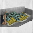thumbnail image 6 of Tequila Soft Flannel Fleece Throw Blanket, Funny Words Retro Design When Life Gives You Lemons Grab Tequila, Cozy Plush for Indoor and Outdoor Use, 50" x 60", Mustard Seafoam, by Ambesonne, 6 of 6