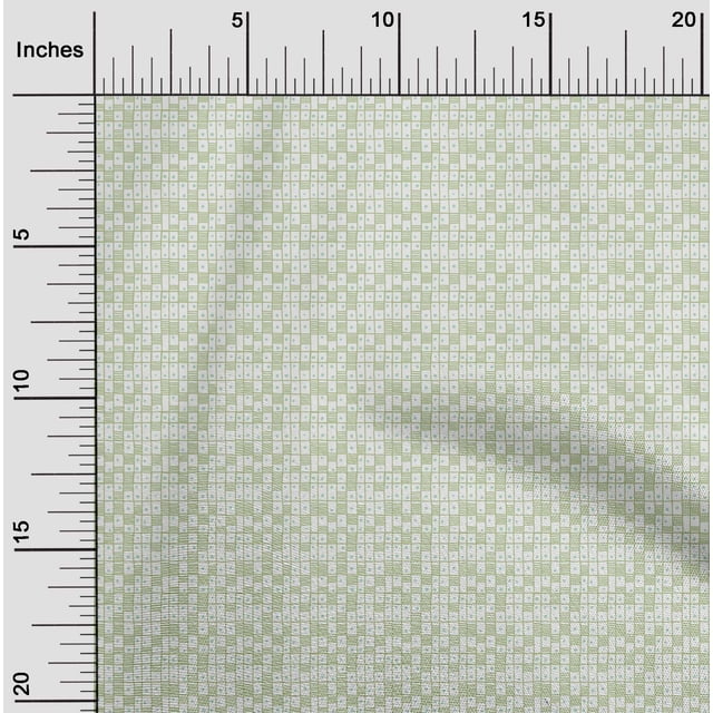 oneOone Cotton Cambric Fabric Dot & Check Geometric Print Fabric BTY 56 Inch Wide
