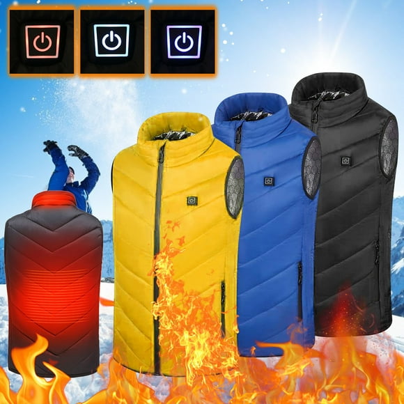 Nsxcdh Vêtements Chauffants d'Extérieur, 4 Zones de Chauffage, Fibre Chimique Mélangée, Capuche Tailles Multiples, Charge USB, Respirant Chaud, Vêtements d'Hiver Cadeaux pour Femmes Hommes