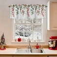 thumbnail image 2 of Valances for Windows Xmas Holly Berries Green Leaves Winter Snow Rod Pocket Short Curtain for bathroom living room bedroom Watercolor Plants Grey 1 Panel 54x18in, 2 of 7