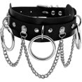 thumbnail image 1 of Leather Choker Collar For Women, Black Pu Leather Choker Necklace, 1 of 3