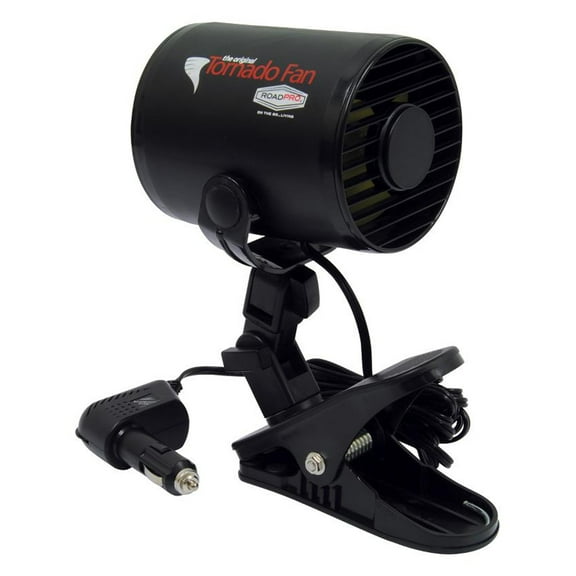 RoadPro 12 Volt Plug In Car Variable Speed Tornado Fan w/ Mounting Clip