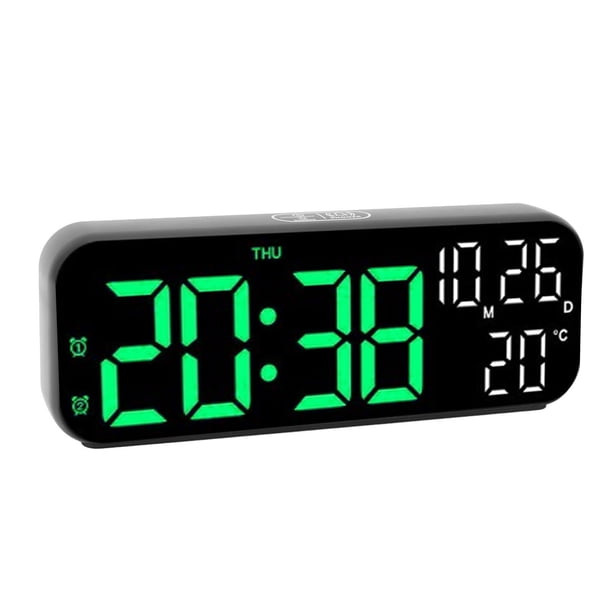 Reloj Electrónico LED Reloj Digital Dual Pantalla De Reloj Digital LED Temperatura Fecha Alarma Cuenta Regresiva Control De Voz Reloj Despertador Para Oficina En Casa