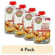 (4 pack) Earth's Best Organic Stage 2 Baby Food, Peach Mango, 4 oz Pouch