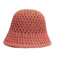 thumbnail image 3 of opvise Summer Outdoor Hat Woven Foldable All Match Soft Breathable Daily Wear Polyester Big Brim Sunscreen Hat Wine Red, 3 of 8