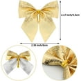 thumbnail image 2 of 12 Pieces Christmas Bows Ornaments for Xmas Tree Ribbons Glitter Bow, 2.75in Mini Bowknot Christmas Tree Hanging Decorations, Party Home Wreaths Gift Wrapping Supplies (Gold), 2 of 5