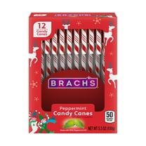 Brach's Peppermint Candy Canes, Holiday Christmas Candy, 12 Count, 5.3 oz