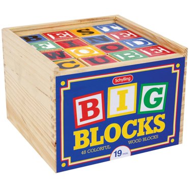 Melissa & Doug Wooden Building Block Set - 200 Blocks in 4 Colors and 9 ...
