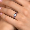 thumbnail image 4 of Gem Stone King 925 Silver and 10K Yellow Gold White Moissanite and Purple Amethyst Engagement Ring for Women | 2.00 Cttw | Oval 8X6MM | Gemstone Birthstone | Size 5, 4 of 7