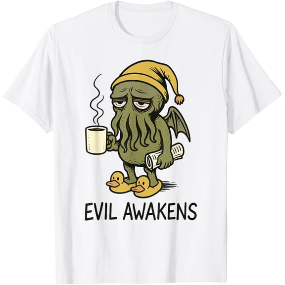 Evil Awakens, Funny Morning Coffee Mens T-Shirt