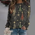 thumbnail image 2 of YUGYXL Christmas Sweatshirts for Women Plus Size Crewneck Long Sleeve Xmas Tree Print Shirts Casual Cute Funny Pullover Tops Multicolor XL, 2 of 7