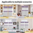 thumbnail image 6 of Purple Grey Kitchen Curtains Short 54 Inch Length, Chic Garden Floral Stripe Aesthetic Flower Grommet Top Bedroom Living Room Curtains, Light Filtering Cafe Curtain Drapes 2 Panels Set 84''x54'', 6 of 9