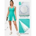 thumbnail image 4 of ALove Womens Tennis Outfit Sports Dresses with Simple Shorts and Pockets and Soft Bras V Neck Splicing Skirt Hem Racerback Golf Outfits, 4 of 8