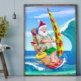 thumbnail image 3 of Cuadros Decorativos 5D Diamond Painting DIY Santa en la playa Full Round Drill Rhinestone Kit Tmvgtek embutido en tela, 3 of 9