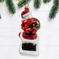 thumbnail image 4 of Santa Claus on Chimney Glass Christmas Ornament, 4 of 5