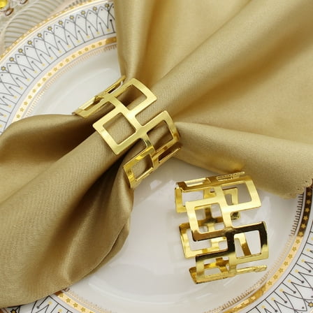 Hilingoto Clearance Napkin Buckle, Striking Gold Plated Aluminum Napkin Rings for Place Settings Wedding Receptions Dinner Or Holiday Parties 4/Pk Christmas Clearance