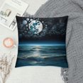 thumbnail image 2 of Patifu Moon Stars Ocean Graphic Decorative Cushion Throw Pillow Cover Home Couch Living Room Bed Sofa - 1PC Short Plush Pillow Covers Home Furnishing 12x12in, 2 of 5