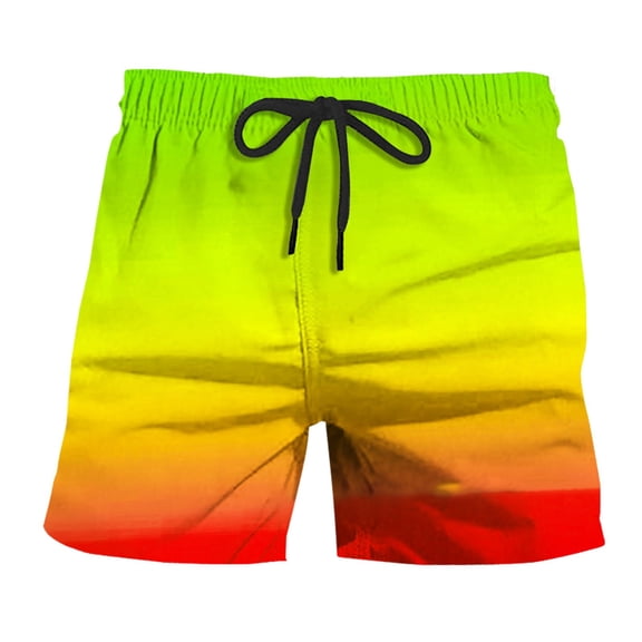 CONZONE Mens Swim Trunks Gradient Color Board Shorts for Men Elastic Waist Drawstring Lightweight Quick Dry Summer Beach Swim Shorts