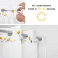 thumbnail image 2 of No Hook Shower Curtain with Snap in Liner, Colorful Easter Egg Nest Yellow Flower Waterproof Bath Curtain Double Layers with See Through Top Window, Spring Botanical Hotel Shower Curtains 48x72in, 2 of 9