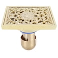 thumbnail image 1 of Desagüe de suelo de 10 x 10 cm, de cobre dorado, desodorante, colador para cocina, baño, hotel, aguas profundas., 1 of 14