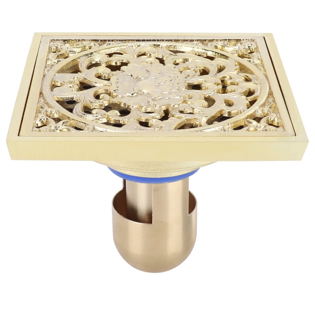 Desagüe de suelo de 10 x 10 cm, de cobre dorado, desodorante, colador para cocina, baño, hotel, aguas profundas.