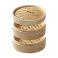 thumbnail image 1 of Vaporera de bambú, vaporera de alimentos, utensilios de cocina hechos a mano, vaporera tradicional para hacer bollos y albóndigas, canasta para 30cm 2 capas, 1 of 8